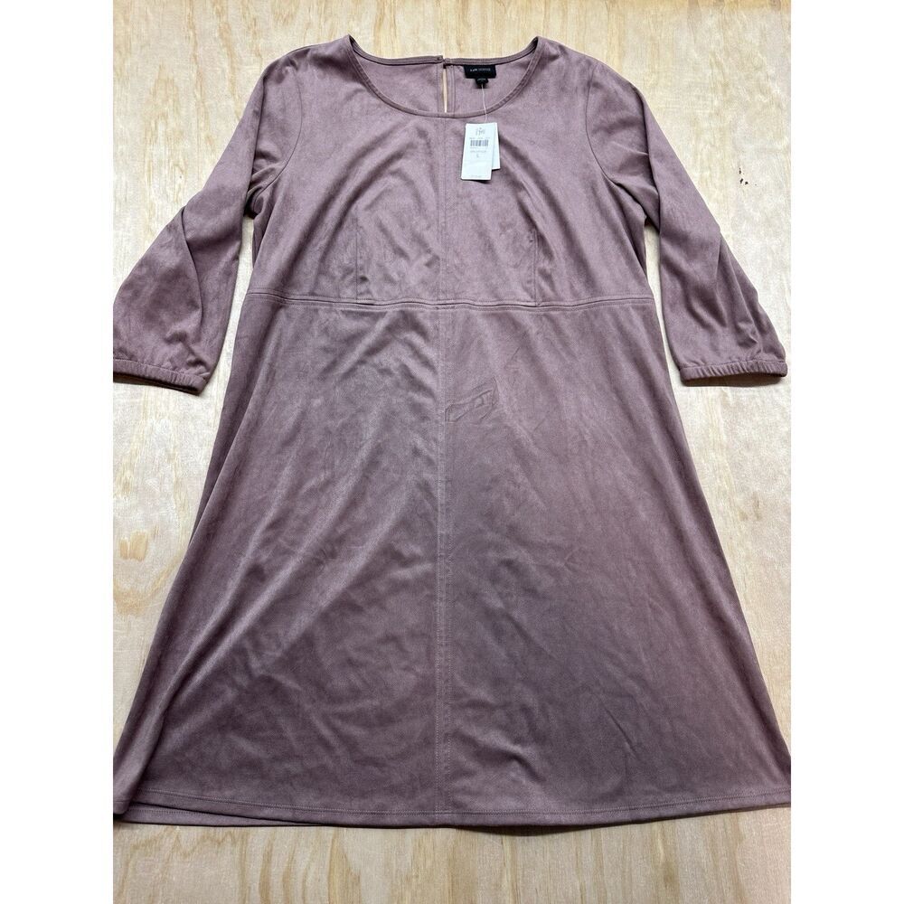 J Jill Wearever Collection Dress Women L‎ Shift NWT Faux Suede Lagenlook Mauve